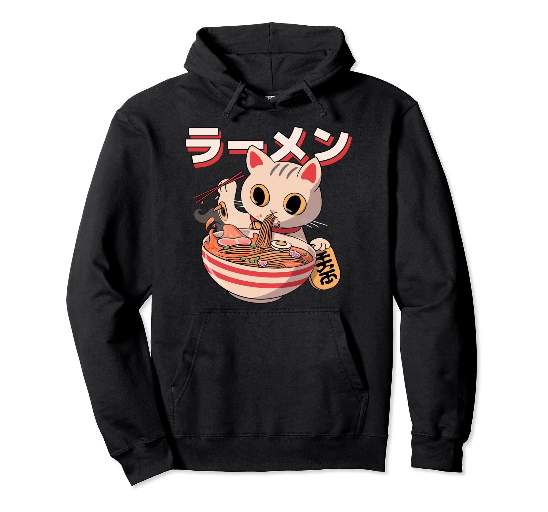Cat Ramen Japanese Kitty Kawaii Anime Hoodie - Trendy Graphic for Adults - T-Shirt, Sweatshirt, Hoodie