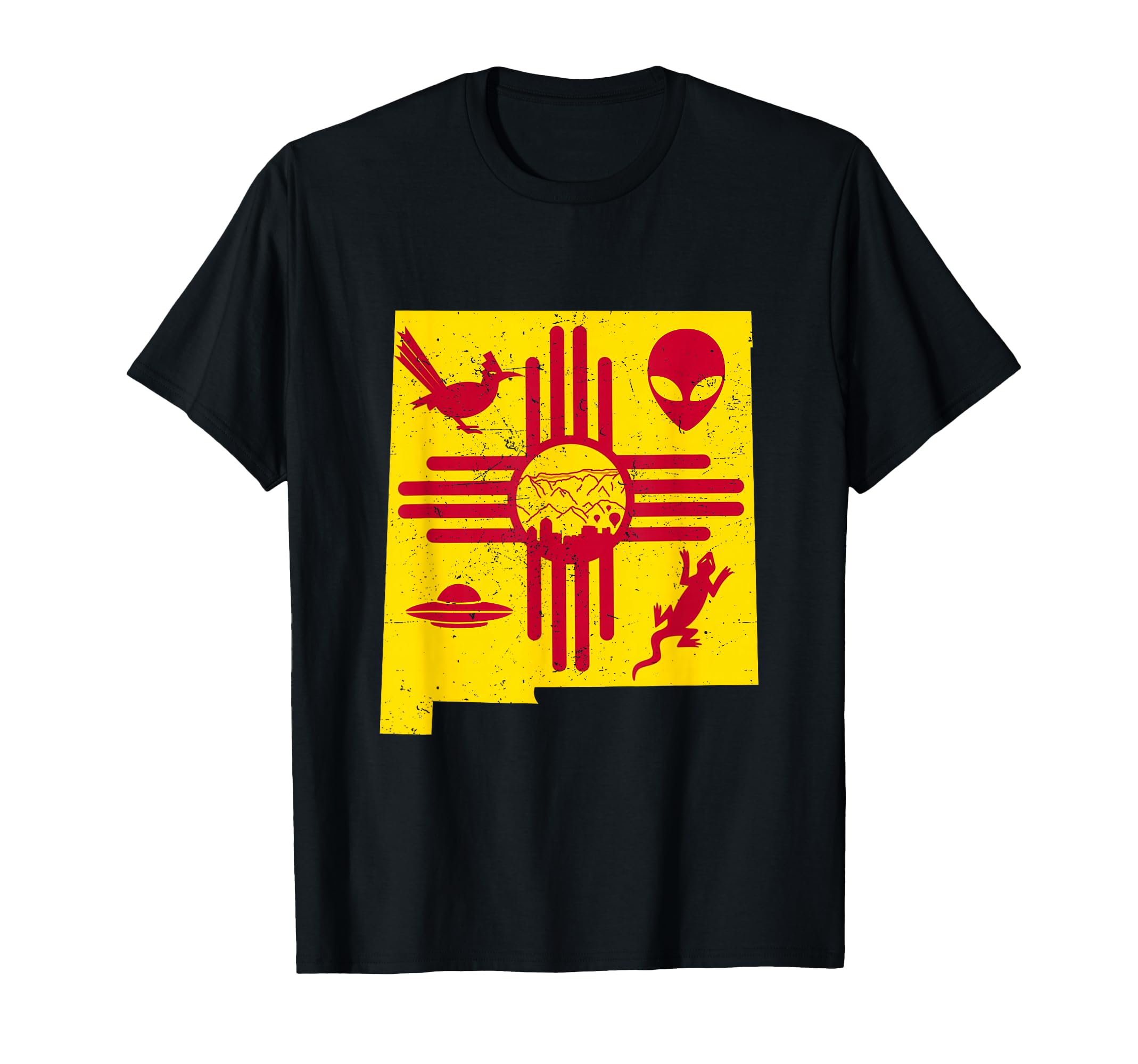 New Mexico State Map Zia Symbol And T-Shirt - Casual Everyday Wear Unisex - T-Shirt, Sweatshirt, Hoodie