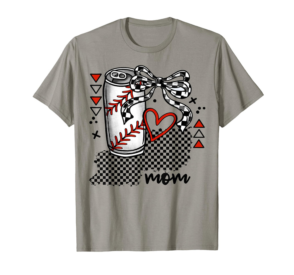 Checkered Softball Baseball Mom T-Shirt - Streetwear Style for Adults - T-Shirt, Sweatshirt, Hoodie