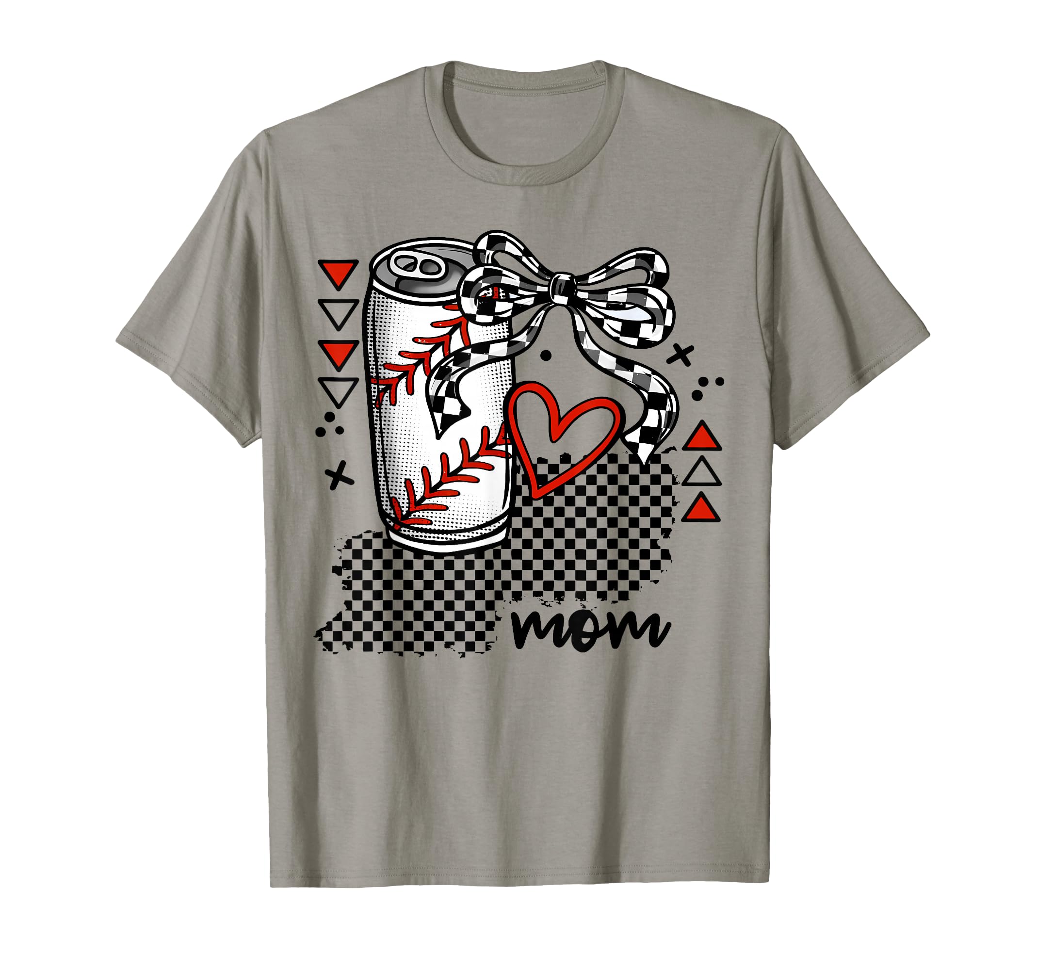 Checkered Softball Baseball Mom T-Shirt - Streetwear Style for Adults - T-Shirt, Sweatshirt, Hoodie