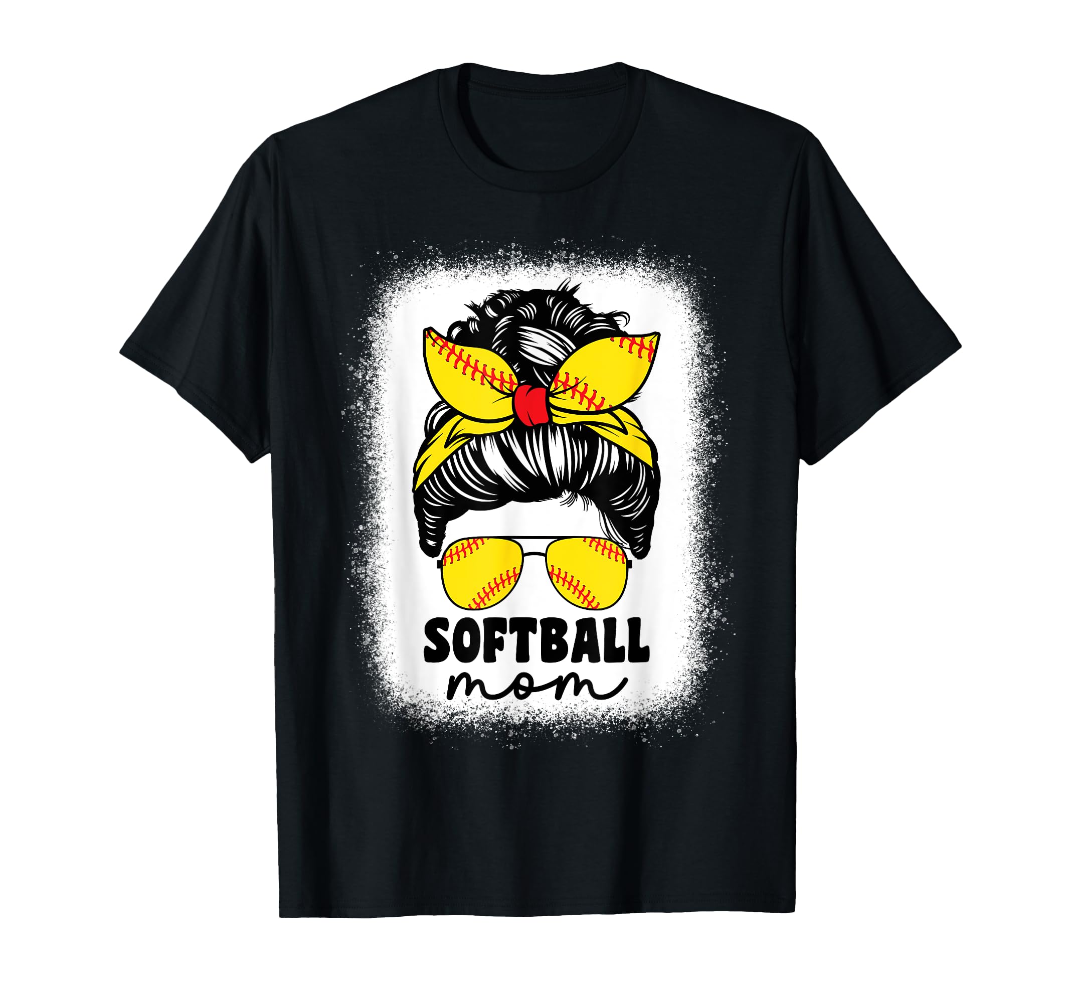Softball Mom Messy Bun Catcher Pitcher T-Shirt - Fun Novelty Design Unisex - T-Shirt, Sweatshirt, Hoodie