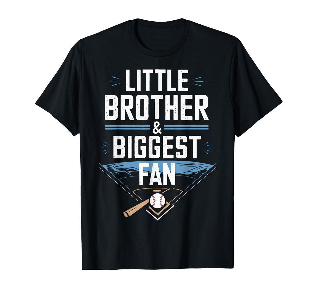 Funny Baseball Little Brother Biggest Fan T-Shirt - Graphic Print Unisex - T-Shirt, Sweatshirt, Hoodie