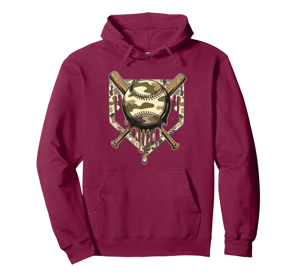 Dripping Baseball Camo Camouflage Game Day Hoodie - Streetwear Style Unisex - T-Shirt, Sweatshirt, Hoodie