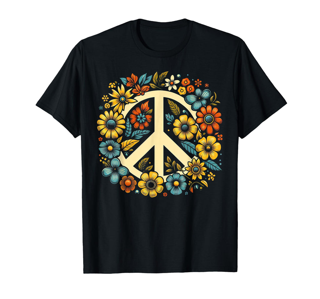 Peace Love Hippie Tie Dye 60S 70S T-Shirt - Fun Novelty Design for Adults - T-Shirt, Sweatshirt, Hoodie