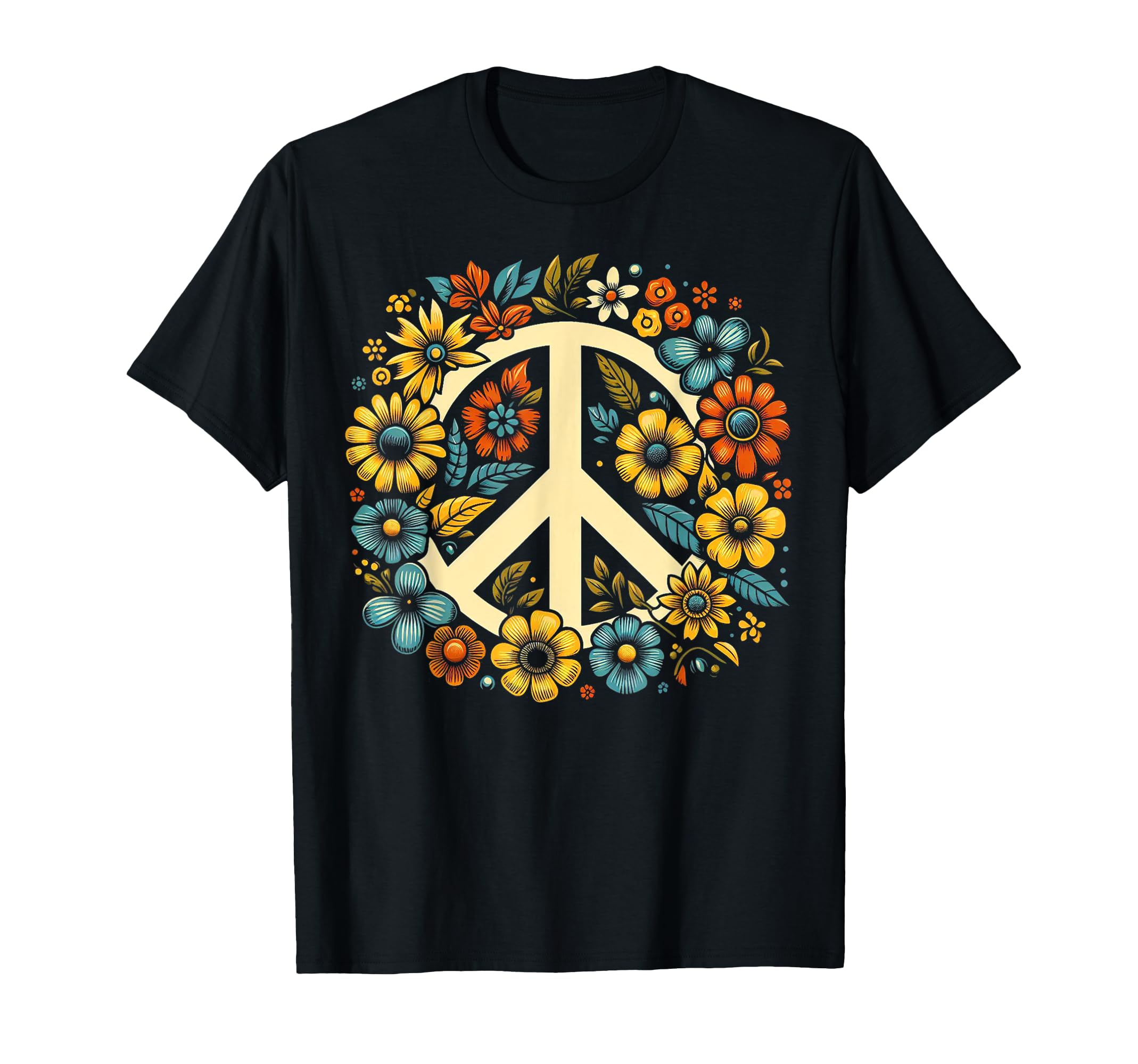 Peace Love Hippie Tie Dye 60S 70S T-Shirt - Fun Novelty Design for Adults - T-Shirt, Sweatshirt, Hoodie