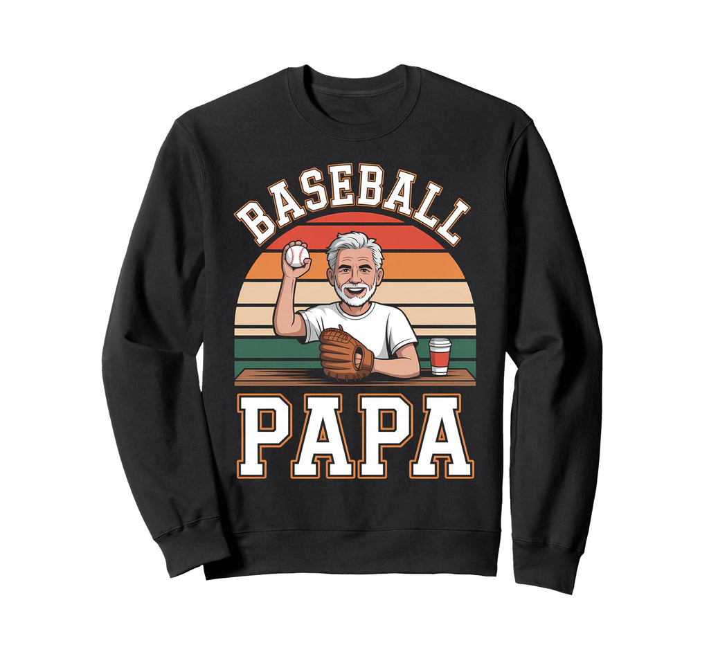 Funny Dad Shirts Baseball Papa Sweatshirt - Minimalist Print for Adults - T-Shirt, Sweatshirt, Hoodie