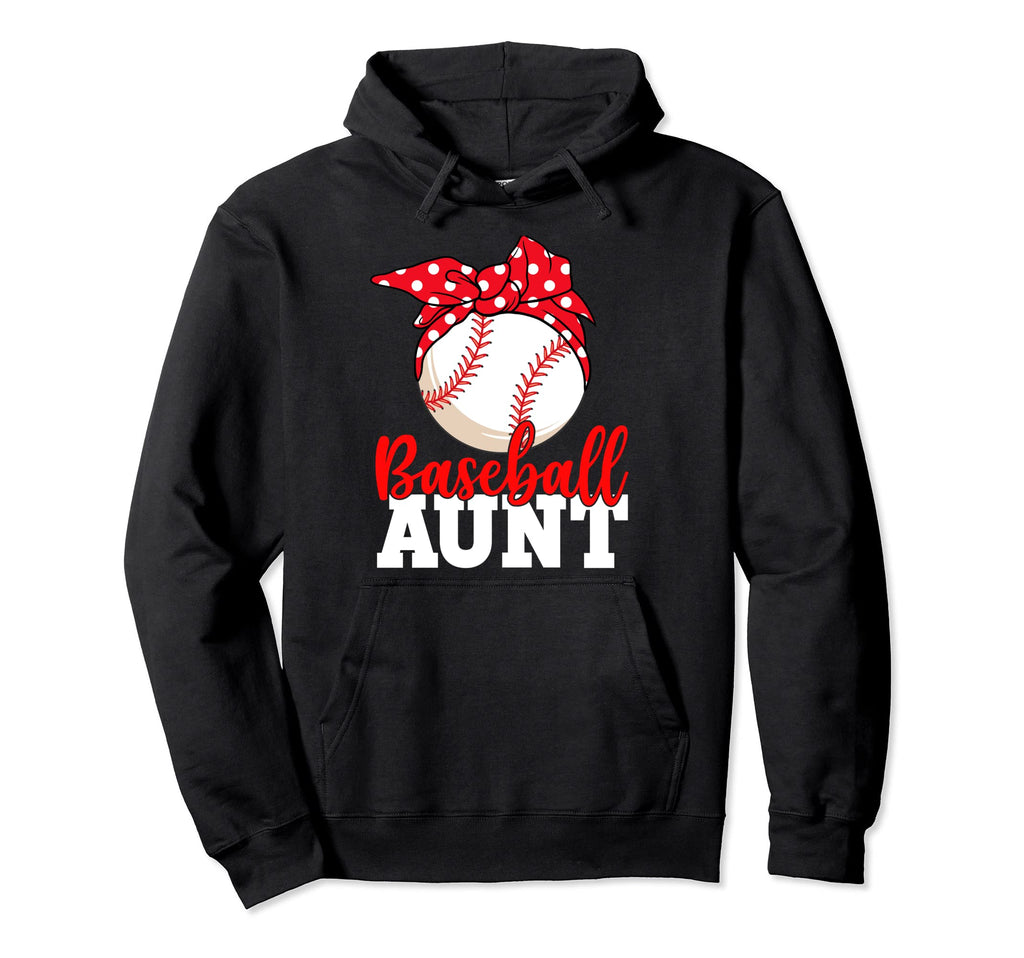 Baseball Aunt Leopard Matching Hoodie - Fun Novelty Design for Adults - T-Shirt, Sweatshirt, Hoodie