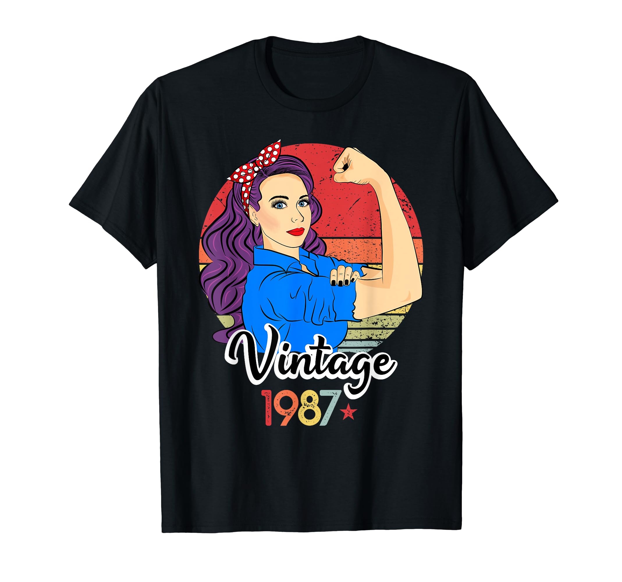 1987 Strong 37Th Bday Birthday Sunset T-Shirt - Unique Graphic Men Women - T-Shirt, Sweatshirt, Hoodie