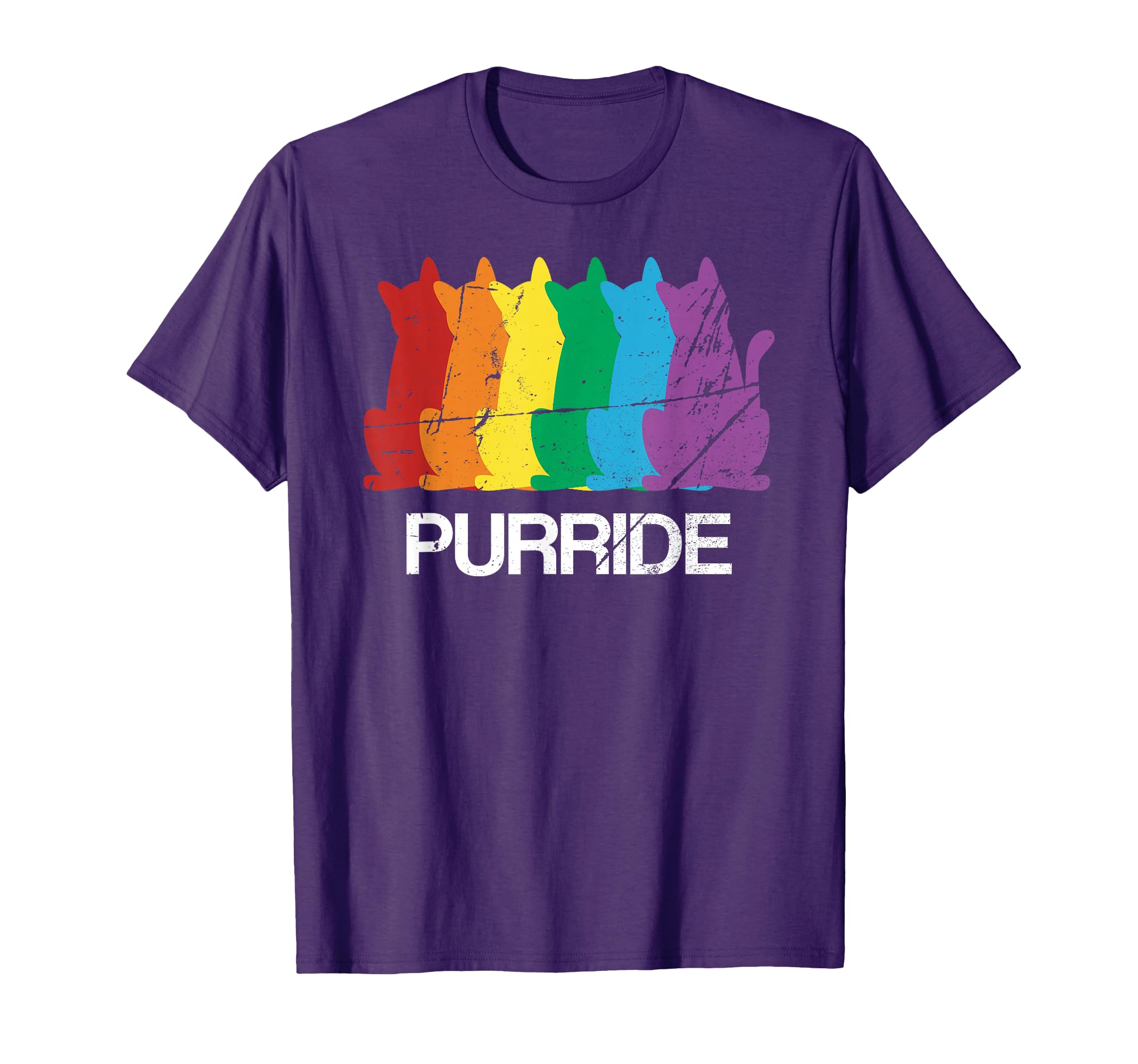 Gay Pride Cat Purride Lgbt Awareness T-Shirt - Novelty Apparel Unisex - T-Shirt, Sweatshirt, Hoodie