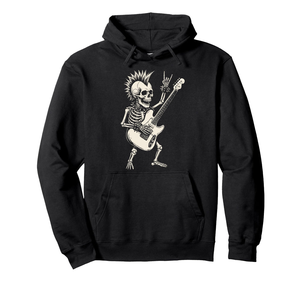 Funny Skeleton Playing Guitar Rock And Hoodie - Fun Novelty Design Unisex - T-Shirt, Sweatshirt, Hoodie