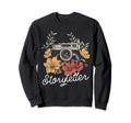 Photographer Storyteller Camera Flowers Sweatshirt - Unique Graphic Unisex - T-Shirt, Sweatshirt, Hoodie