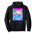 Hawaii Vaporwave Sunset Synthwave Hoodie - Fun Novelty Design Unisex - T-Shirt, Sweatshirt, Hoodie