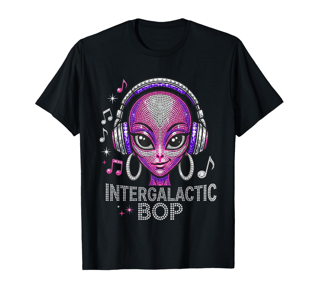 Intergalactic Bop Alien Dj Music Y2K T-Shirt - Minimalist Print Unisex - T-Shirt, Sweatshirt, Hoodie