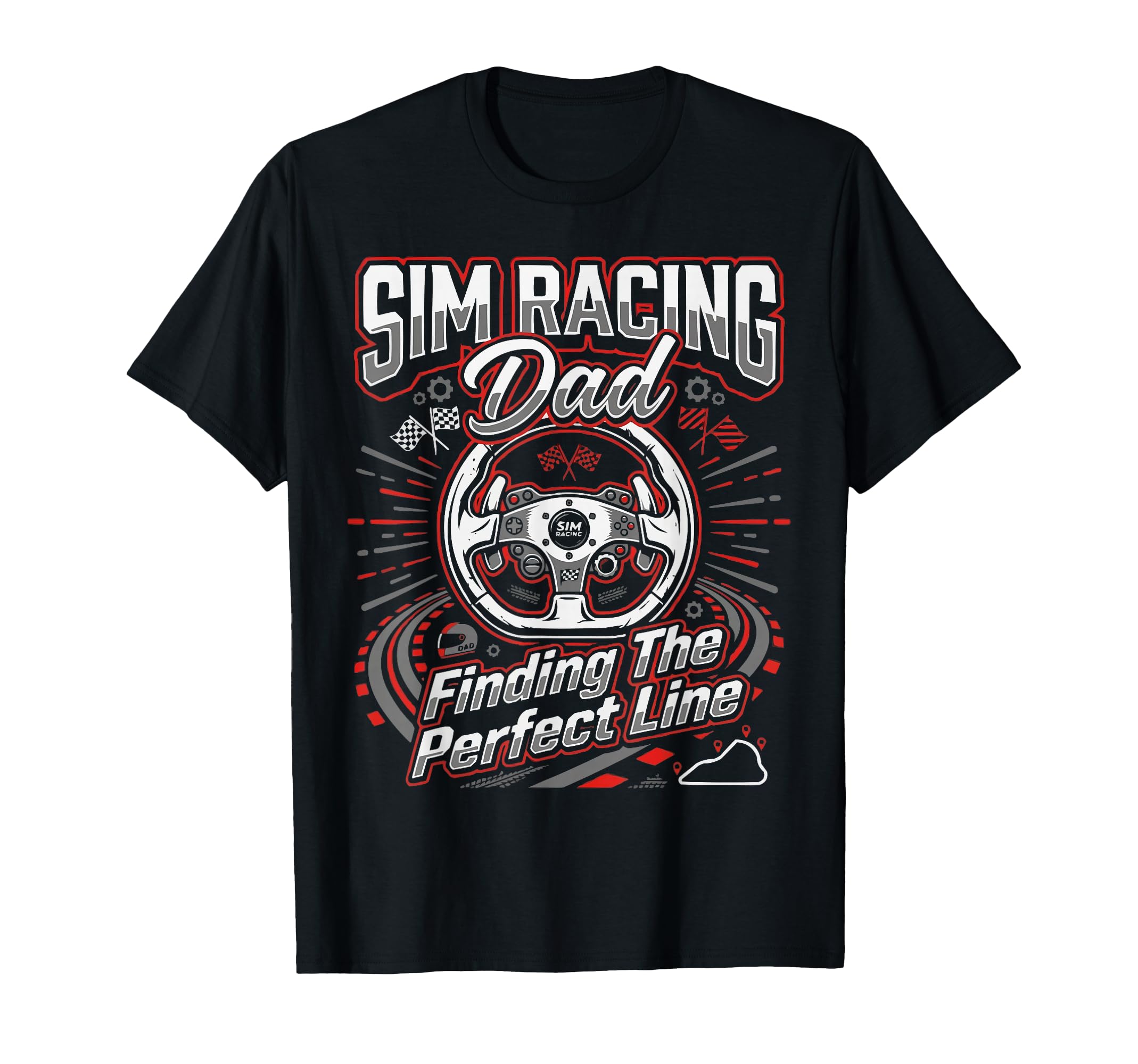 Sim Racing Dad Virtual Racing Game T-Shirt - Fun Novelty Design for Adults - T-Shirt, Sweatshirt, Hoodie