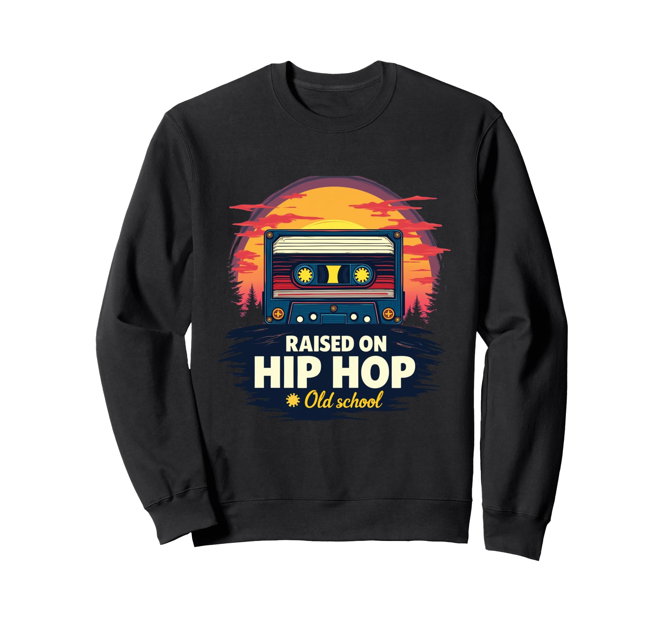 Raised Old School Hip Hop Anniversary Sweatshirt - Graphic Print Men Women - T-Shirt, Sweatshirt, Hoodie