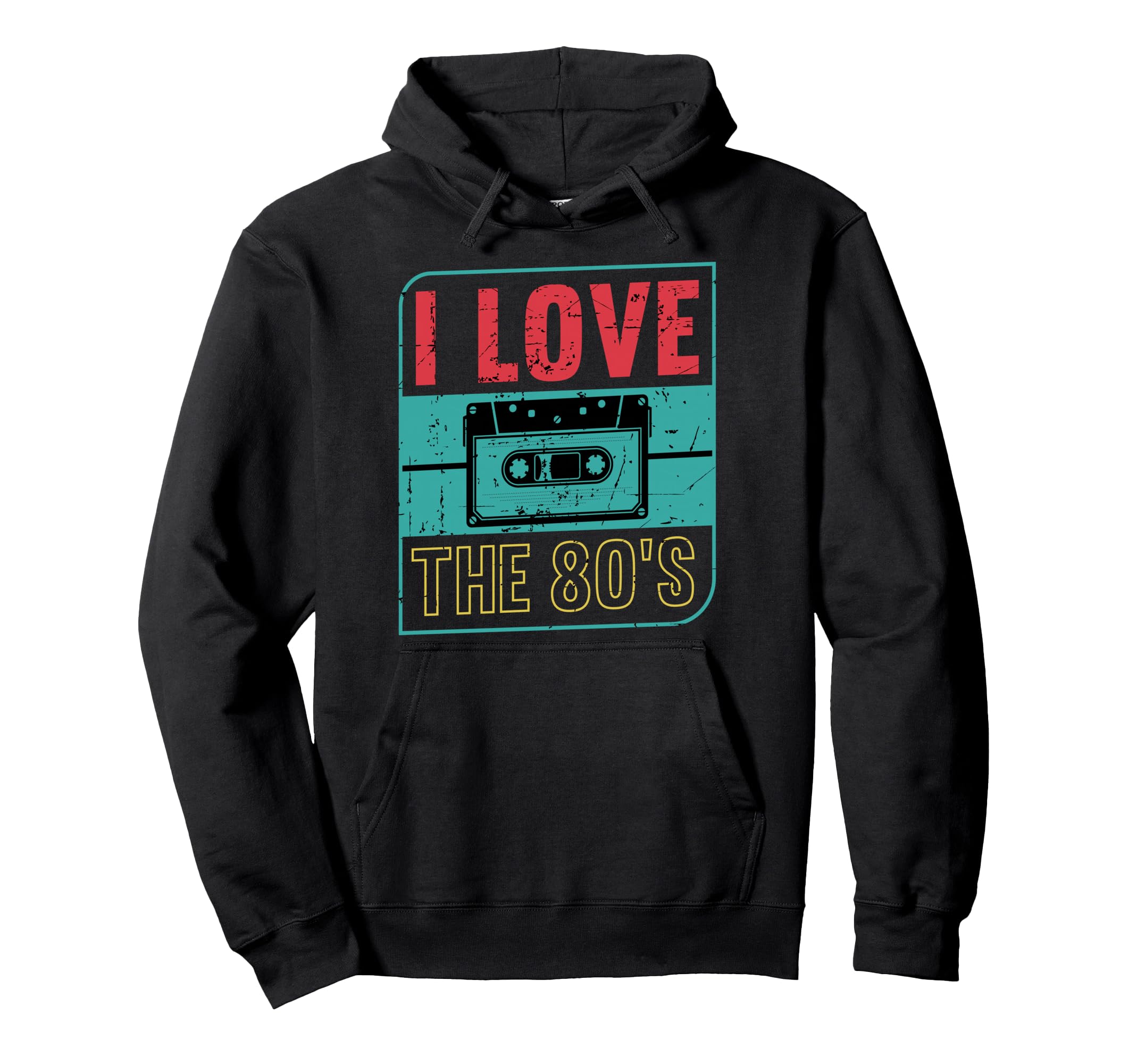 I Love 80S Cassette Oldschool Mixtape Hoodie - Unique Graphic Unisex - T-Shirt, Sweatshirt, Hoodie
