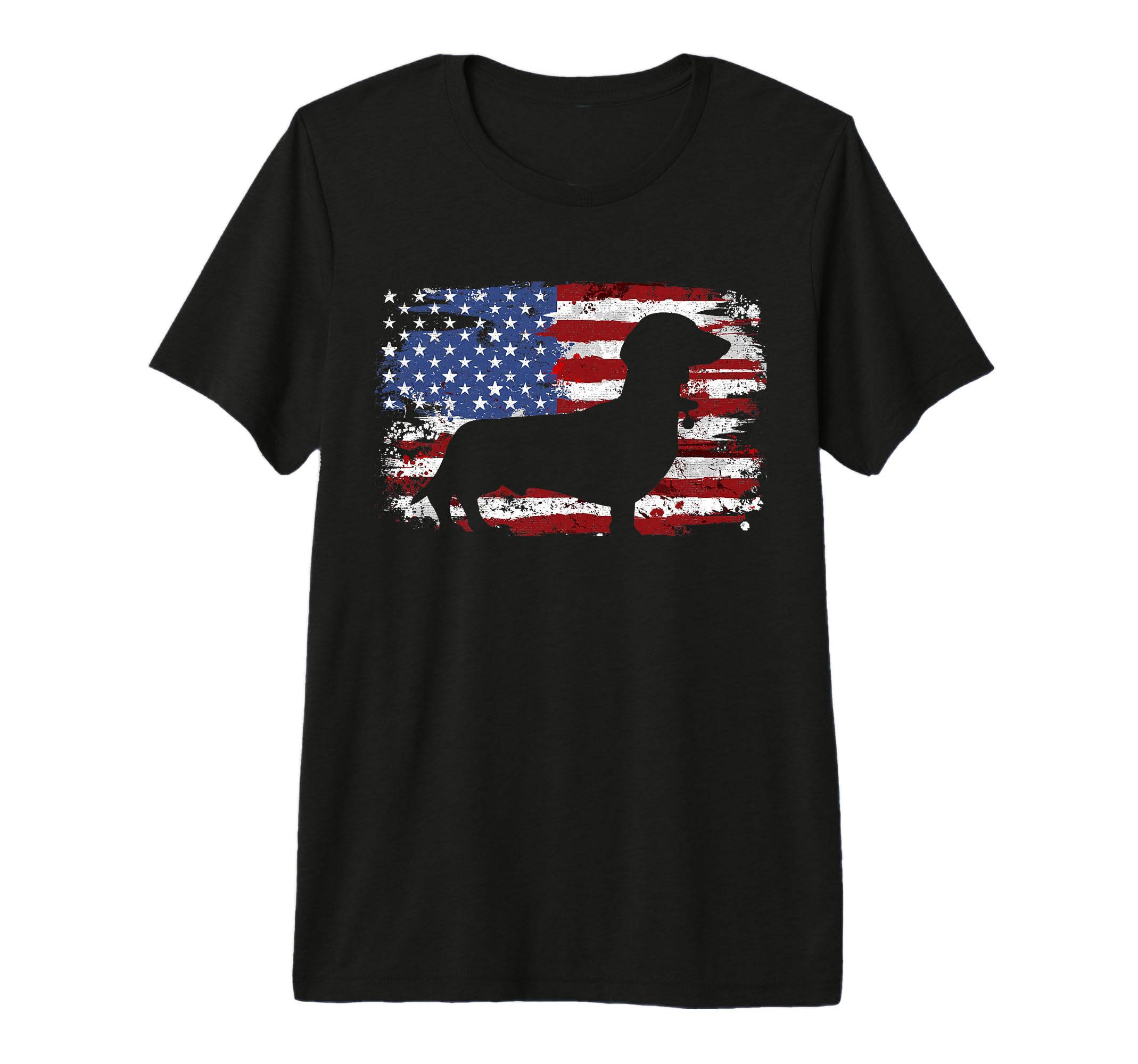 Dachshund Weiner American Flag Tri Blend T-Shirt - Streetwear Style Unisex - T-Shirt, Sweatshirt, Hoodie