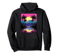 Vaporwave Aesthetic Sunset Mountains Palm Hoodie - Novelty Apparel Unisex - T-Shirt, Sweatshirt, Hoodie