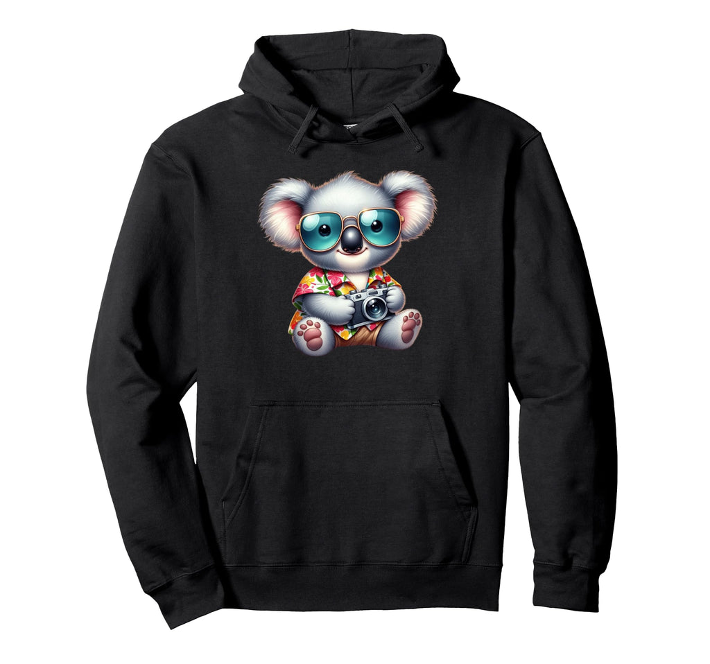 Koala Photographer Tropical Vacation Hoodie - Aesthetic Graphic Unisex - T-Shirt, Sweatshirt, Hoodie