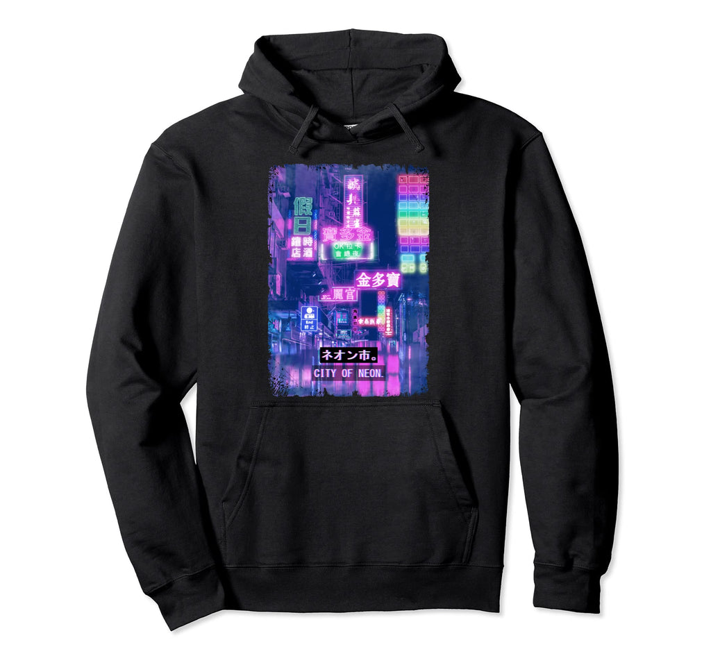 Tokyo Night Vaporwave Japan Street Art Hoodie - Graphic Print for Adults - T-Shirt, Sweatshirt, Hoodie