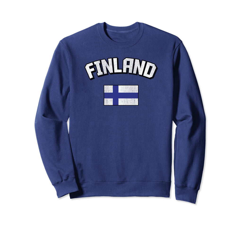 Finland Flag Distressed Finnish Sweatshirt - Novelty Apparel Men Women - T-Shirt, Sweatshirt, Hoodie