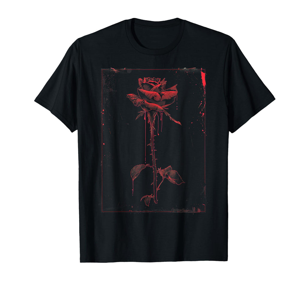 Anime Goth Withered Rose Blood T-Shirt - Casual Everyday Wear Unisex - T-Shirt, Sweatshirt, Hoodie