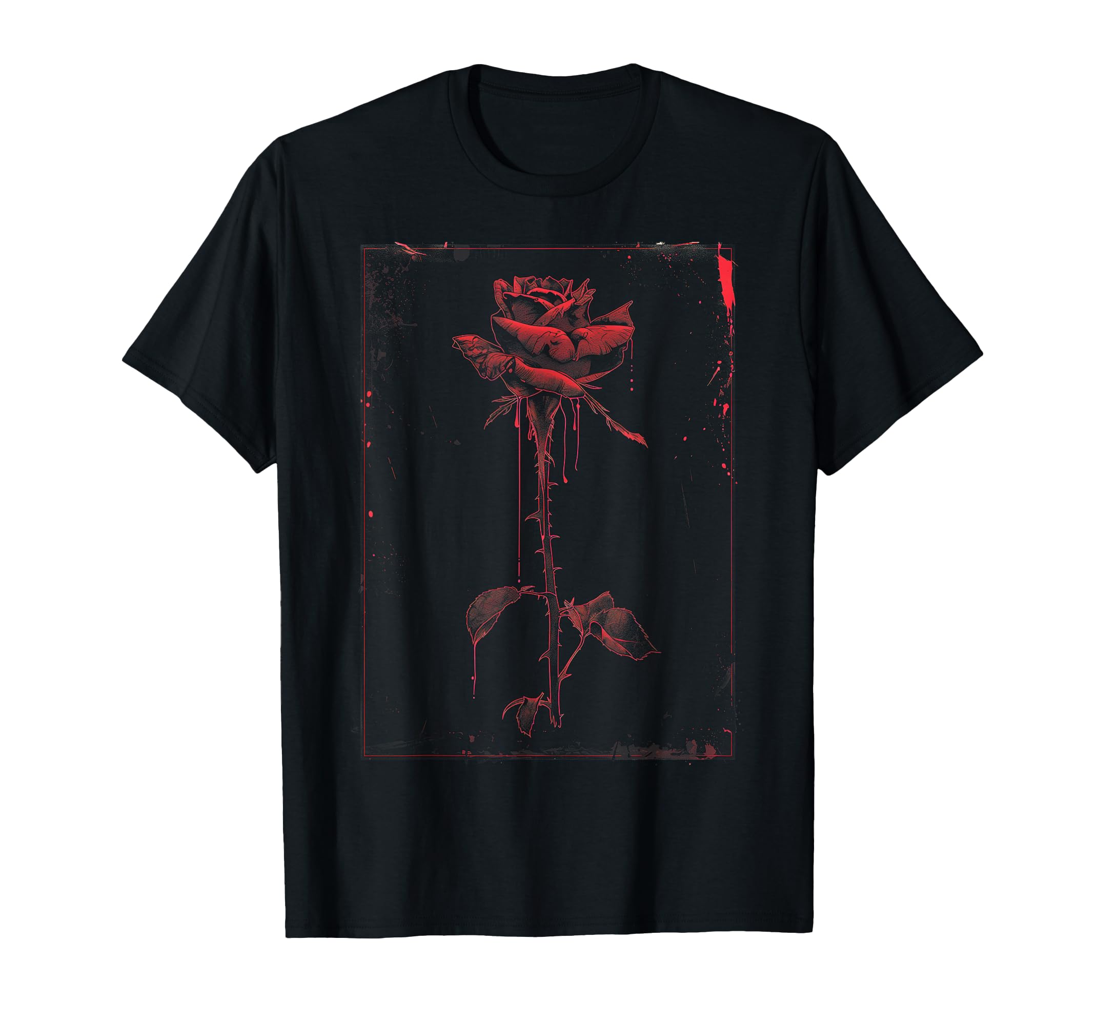 Anime Goth Withered Rose Blood T-Shirt - Casual Everyday Wear Unisex - T-Shirt, Sweatshirt, Hoodie