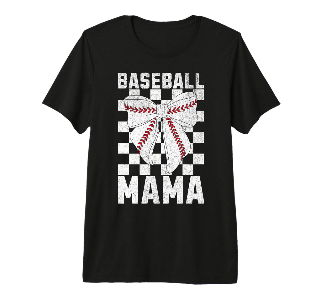 Baseball Mama Mom Coquette Bow T-Shirt - Casual Everyday Wear Unisex - T-Shirt, Sweatshirt, Hoodie