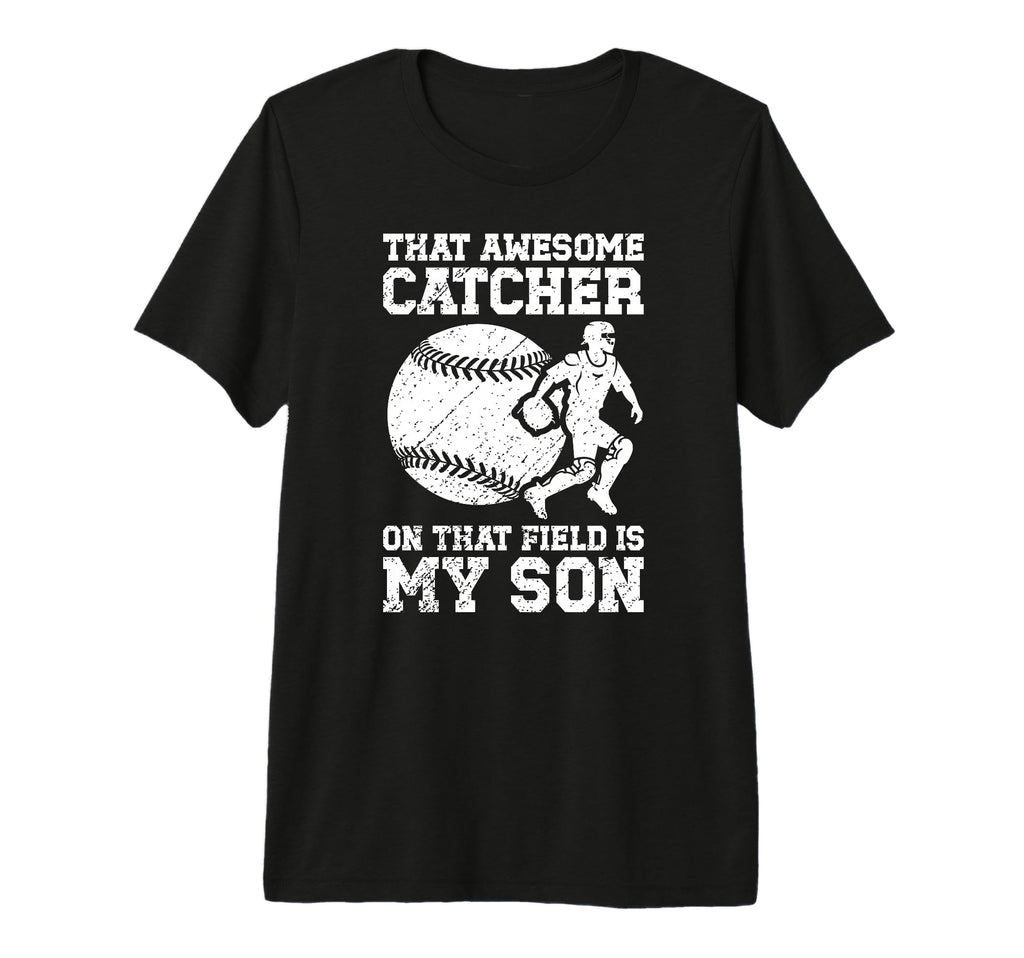 Baseball Catcher Mom Proud T-Shirt - Casual Everyday Wear for Adults - T-Shirt, Sweatshirt, Hoodie