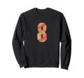 Baseball Player Jersey Number 8 Sweatshirt - Minimalist Print for Adults - T-Shirt, Sweatshirt, Hoodie
