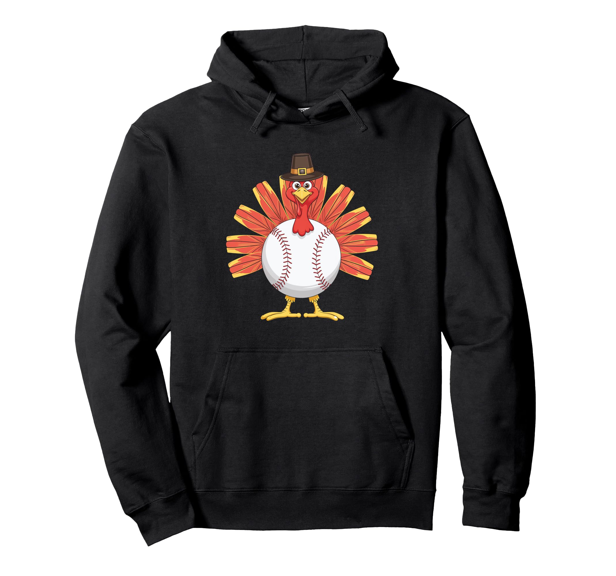 Baseball Turkey Thanksgiving Fun Holiday Hoodie - Custom Art Print Unisex - T-Shirt, Sweatshirt, Hoodie