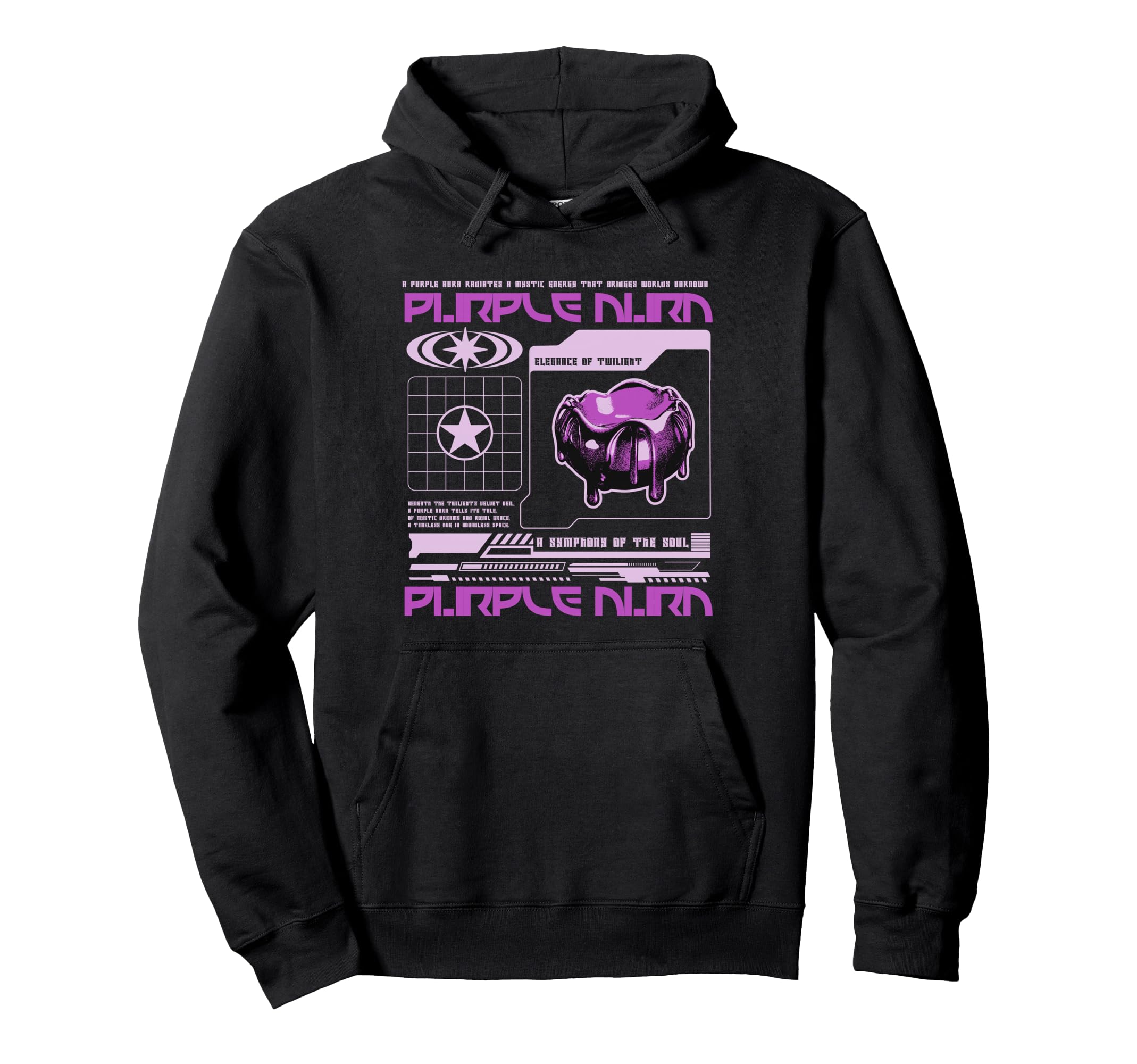 Y2K Purple Aura Bold Urban Graffiti Hoodie - Custom Art Print for Adults - T-Shirt, Sweatshirt, Hoodie