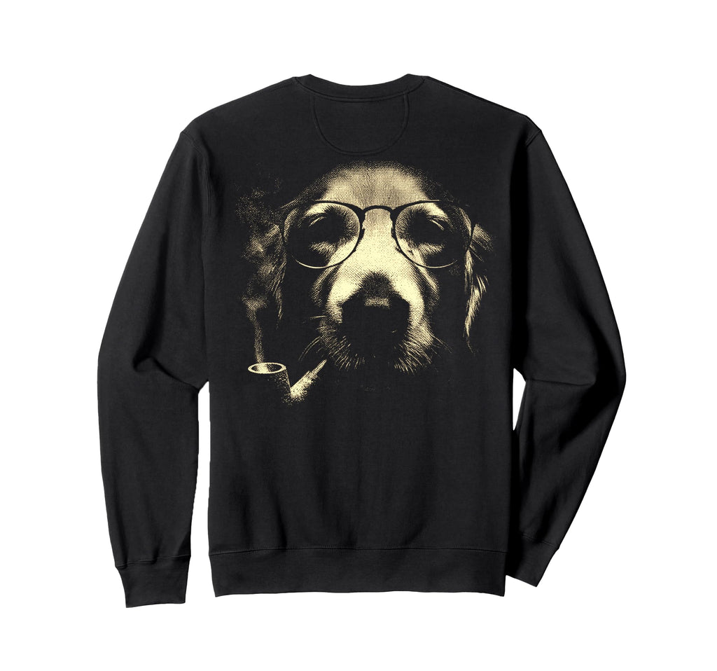Golden Retriever Glasses Smoking Sweatshirt - Trendy Graphic for Adults - T-Shirt, Sweatshirt, Hoodie
