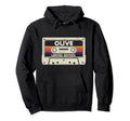 Olive First Name Cassette Tape Hoodie - Casual Everyday Wear for Adults - T-Shirt, Sweatshirt, Hoodie