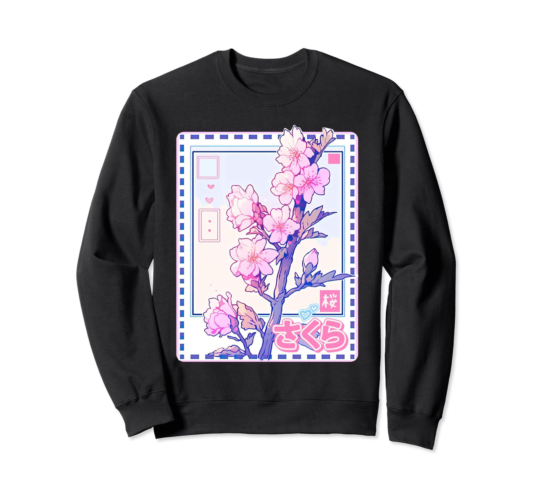 Y2K Sakura Flower Retrofuturism Pastel Sweatshirt - Unique Graphic Unisex - T-Shirt, Sweatshirt, Hoodie
