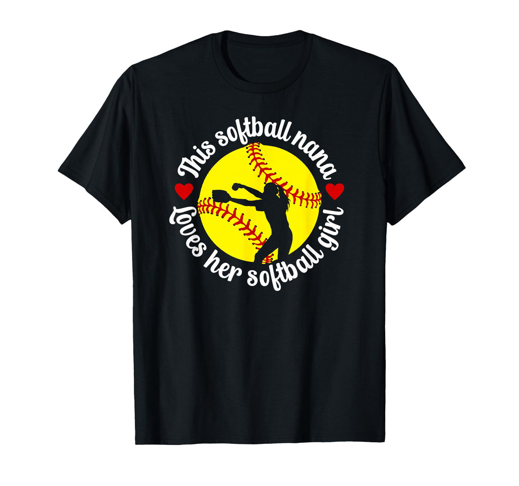 Softball Nana Proud Nana Softball Player T-Shirt - Novelty Apparel Unisex - T-Shirt, Sweatshirt, Hoodie