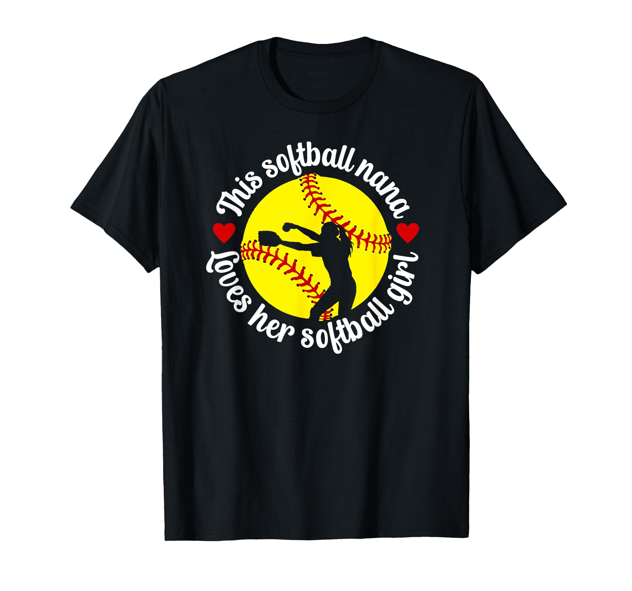 Softball Nana Proud Nana Softball Player T-Shirt - Novelty Apparel Unisex - T-Shirt, Sweatshirt, Hoodie