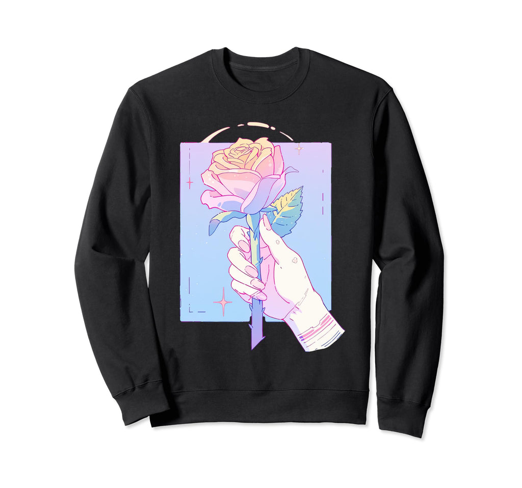 Pastel Y2K Rose Flower Aesthetic Sweatshirt - Aesthetic Graphic for Adults - T-Shirt, Sweatshirt, Hoodie