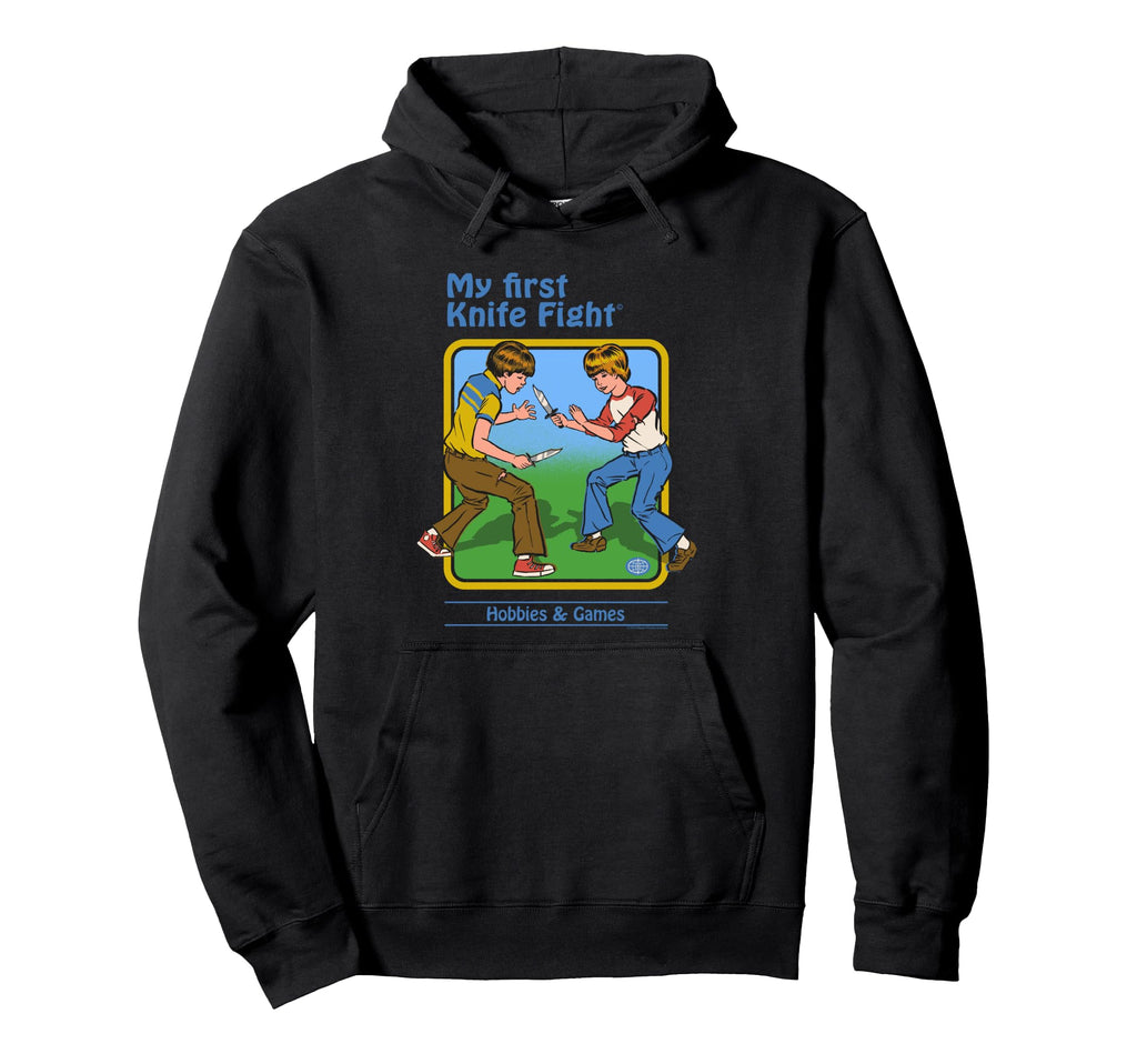 Steven Rhodes My First Knife Fight Dark Hoodie - Fun Novelty Design Unisex - T-Shirt, Sweatshirt, Hoodie