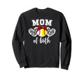 Mom Both Hearts Baseball Softball Mom Sweatshirt - Unique Graphic Unisex - T-Shirt, Sweatshirt, Hoodie