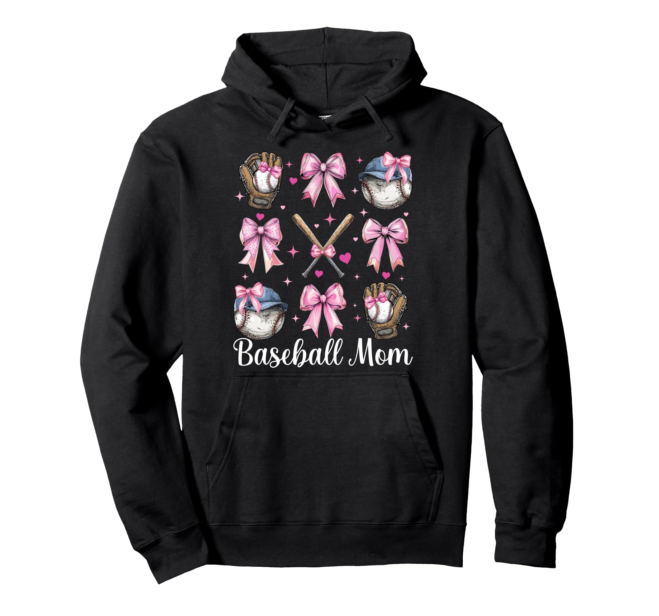 Baseball Mom Baseball Mama Mothers Hoodie - Aesthetic Graphic for Adults - T-Shirt, Sweatshirt, Hoodie