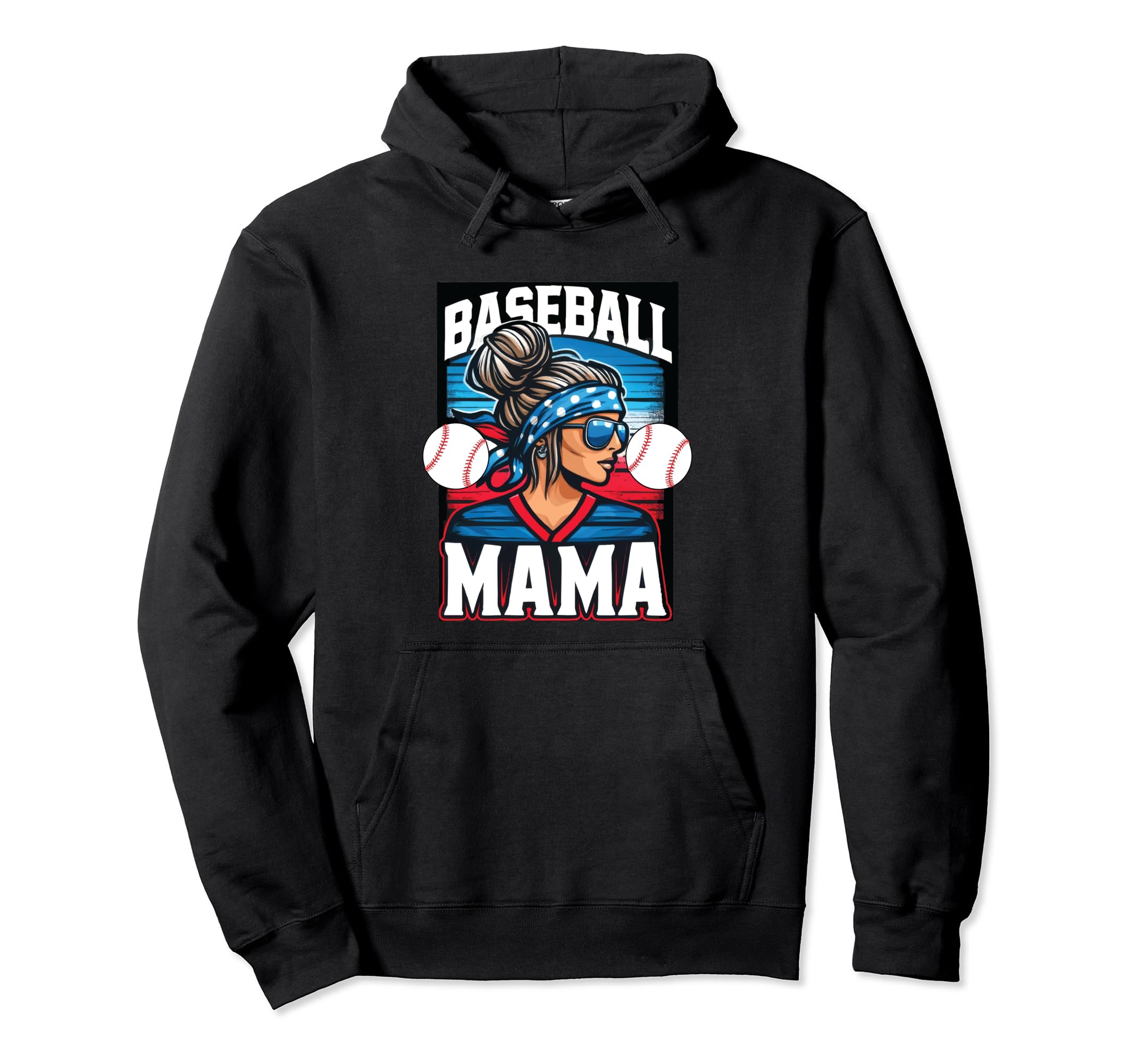 Baseball Mama Mom Mothers Day Birthday Hoodie - Graphic Print for Adults - T-Shirt, Sweatshirt, Hoodie