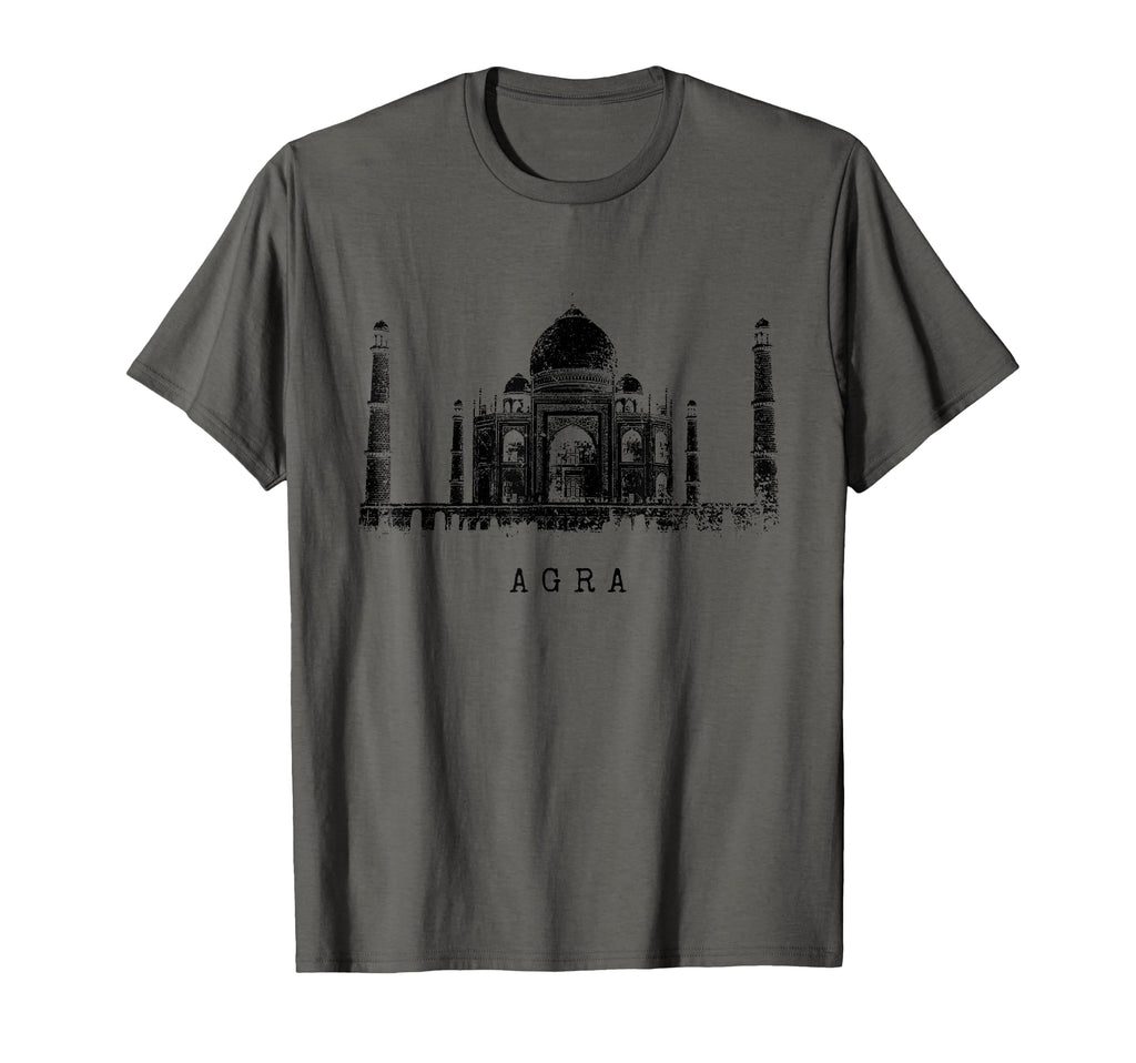 Taj Mahal Agra India Distressed Skyline I T-Shirt - Unique Graphic Unisex - T-Shirt, Sweatshirt, Hoodie