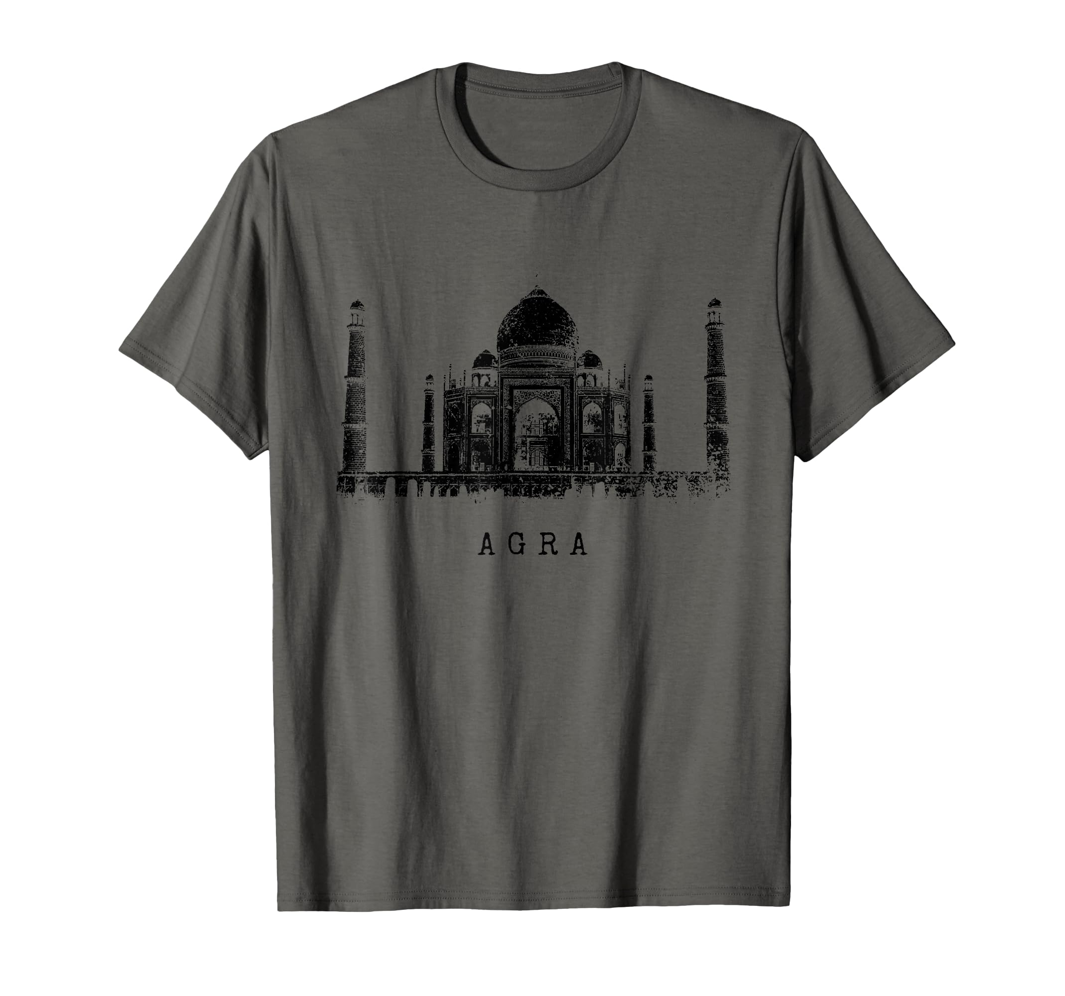Taj Mahal Agra India Distressed Skyline I T-Shirt - Unique Graphic Unisex - T-Shirt, Sweatshirt, Hoodie