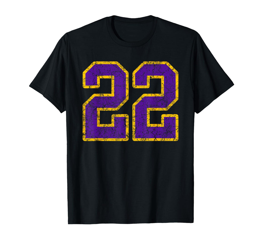 Purple Gold Number 22 Jersey Player T-Shirt - Novelty Apparel Unisex - T-Shirt, Sweatshirt, Hoodie
