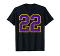 Purple Gold Number 22 Jersey Player T-Shirt - Novelty Apparel Unisex - T-Shirt, Sweatshirt, Hoodie