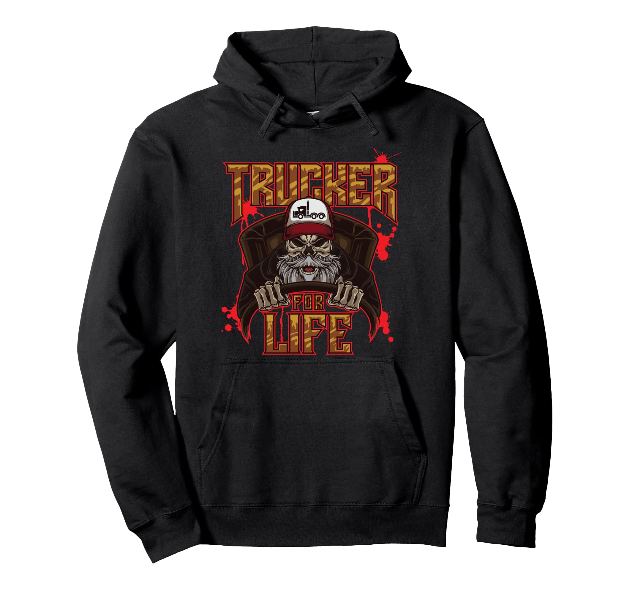 Bearded Skeleton Trucker Life Truck Hoodie - Streetwear Style for Adults - T-Shirt, Sweatshirt, Hoodie