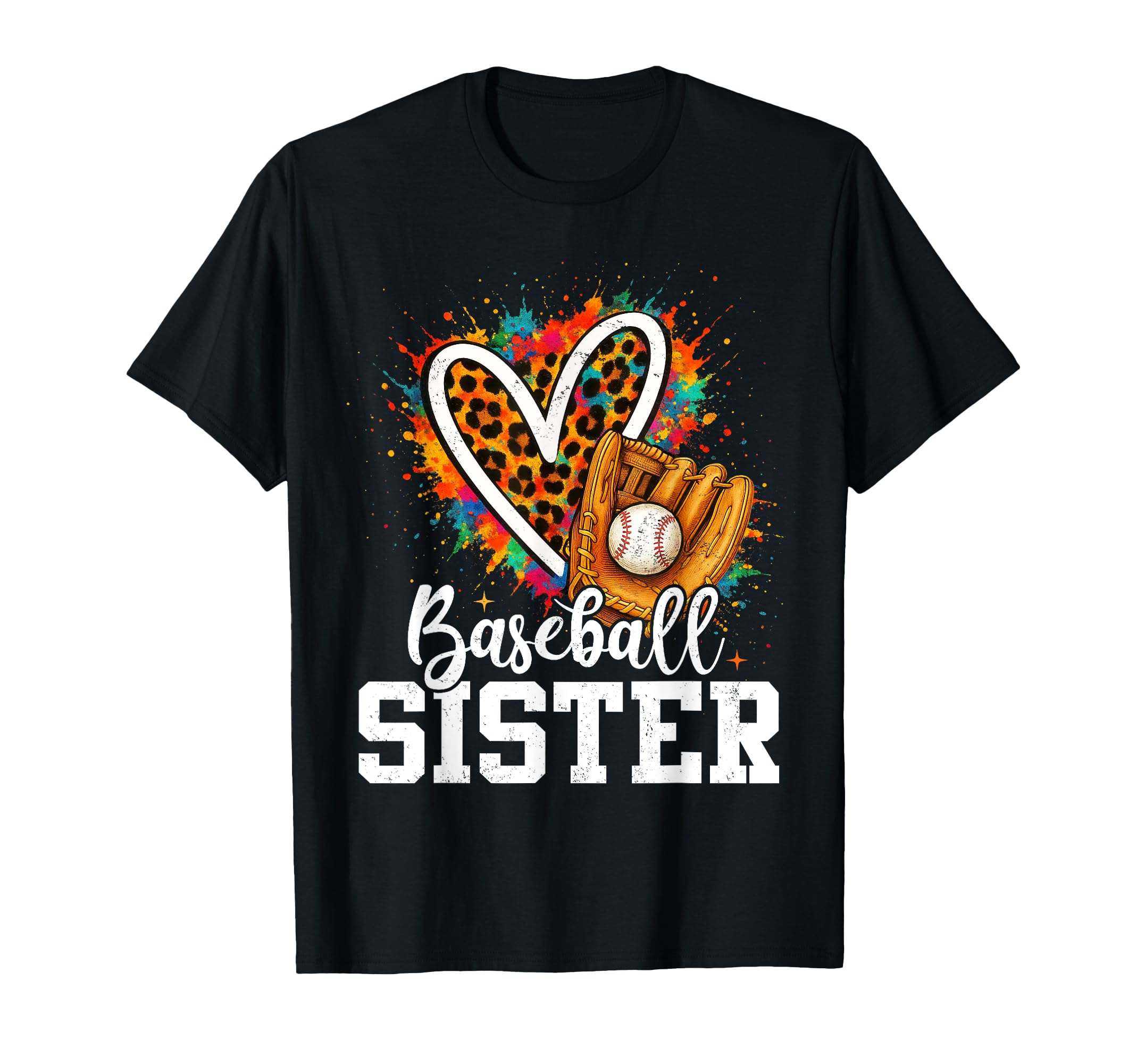 My Favorite Baseball Sister Leopard T-Shirt - Custom Art Print for Adults - T-Shirt, Sweatshirt, Hoodie
