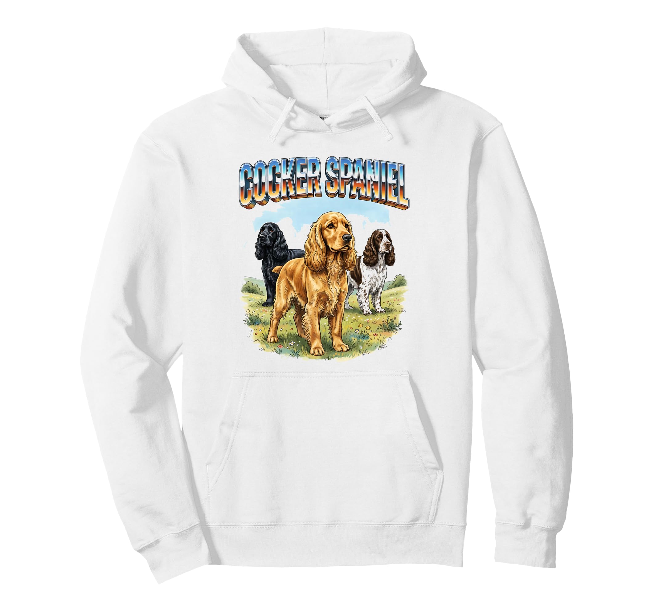 Cocker Spaniel 90S Dog Lover 80S Hoodie - Custom Art Print Men Women - T-Shirt, Sweatshirt, Hoodie