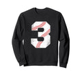 Baseball Fan Number 3 Sports Sweatshirt - Casual Everyday Wear for Adults - T-Shirt, Sweatshirt, Hoodie